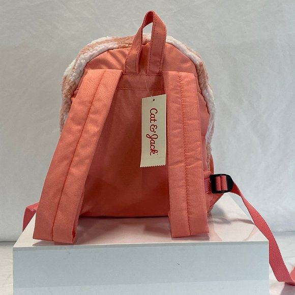 Cat & Jack Pink Plaid Sherpa Mini Backpack - Picture 4 of 5